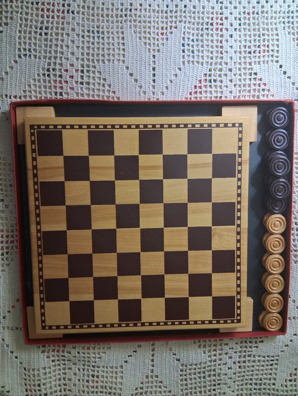 Woodfield Wooden Checkers Game Set